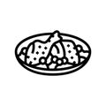 coq au vin french cuisine line icon vector illustration