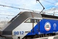 COQUELLES, PAS-DE-CALAIS, FRANCE, MAY 07 2016: Eurotunnel locomotive 9812