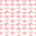 Coquette Pink cowgirl hat pattern seamless, Preppy Girly Western Digital Paper isolated on white background