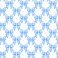 Coquette seamless pattern Blue bow watercolor preppy background Royalty Free Stock Photo