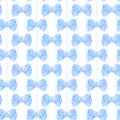Coquette seamless pattern Blue victoria lace bow watercolor Royalty Free Stock Photo