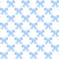 Coquette seamless pattern Blue victoria lace bow watercolor Royalty Free Stock Photo