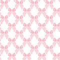 Coquette seamless pattern Pink ribon bow watercolor Royalty Free Stock Photo