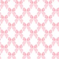 Coquette seamless pattern Pink ribon bow watercolor Royalty Free Stock Photo