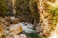 Coquihalla river Idyllic landscape with green forest in British Columbia Canada Royalty Free Stock Photo