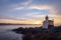 Coquille River LIghthouse in Bandon built on rocks, Oregon Royalty Free Stock Photo