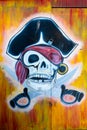 Chile Mural coquimbo that represents the symbol of pirates