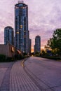 COQUITLAM, CANADA - OCTOBER 01, 2019: tall buildings and road Coquitlam Centre Shopping Mall