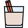 Coquito Cocktail icon, Alcoholic mixed drink vector