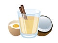 Coquito coconut eggnog drink icon vector