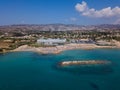 Coral beach in Paphos Cyprus - aerial view Royalty Free Stock Photo