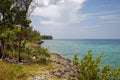 Coral beaches and turquoise water on the wild noon coast of Cuba, Bay of Pigs Royalty Free Stock Photo