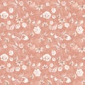 Coral Blush Pink Floral Pattern Background