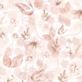 Coral Blush Pink Floral Pattern Background Graphic