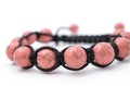 Coral bracelet with beads isolated Royalty Free Stock Photo