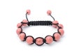 Coral bracelet with beads isolated Royalty Free Stock Photo
