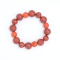 Coral bracelet isolated on a white Royalty Free Stock Photo