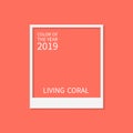 Coral color trend palette. Living coral color of 2019. Modern bright background for banner, poster, card, advertising