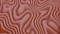 Coral color wavy background. Design. Meditating soft flexible lines.