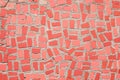 coral colored mosaic ceramic tiles neutral background