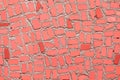 coral colored mosaic ceramic tiles neutral background