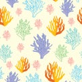 Coral colorful seamless pattern Royalty Free Stock Photo
