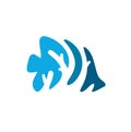 Coral Fish Logo Inspiration for environment awareness, ocean conservationist. Royalty Free Stock Photo