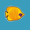 Coral fish. vector illustration. Golden-butterfly