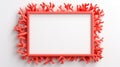 Coral Frame Mockup Surrealistic 3d Render Stock Photo In Uhd