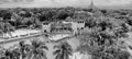 Coral Gables buildings and park as seen from drone, slow motion