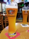Coral Gables, FL - USA - 11-29-2023: Pint of Weihenstephaner hefeweizen German beer, Weihenstephan is the worlds oldest brewery