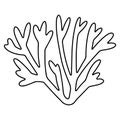 Coral hand-drawn coloring page for kids vector illustration