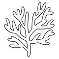 Coral hand-drawn doodle stock vector illustration