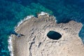 Coral Lagoon in Mellieha of Malta island. Aerial view