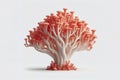 Coral Mushroom isolated on solid white background. ai generative