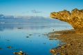 Coral outcrop arching over intertidal zone