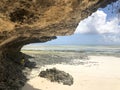 Coral outcrop eroded away by the ocean