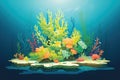 a coral outcrop lit by glow of phosphorescent algae Royalty Free Stock Photo