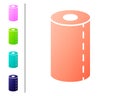 Coral Paper towel roll icon isolated on white background. Set color icons. Vector Royalty Free Stock Photo