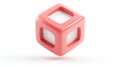 Abstract Pink Cube 3D Render: Modern Geometric Shape Royalty Free Stock Photo