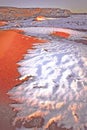 Coral Pink Sand Dunes - Snow Covered Royalty Free Stock Photo