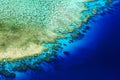 Coral reef crest meets the ocean, Great Barrier Reef, Australia Royalty Free Stock Photo