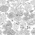 Coral Reef and Fishes Pattern Royalty Free Stock Photo