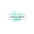 Coral reef logo. Blue coral on white background