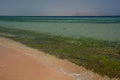 Coral reef and Tiran island. Sharm El Sheikh. Red Sea. Egypt