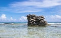 Coral rock in crystal clear waters of San Andres