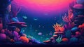 Vibrant Underwater Coral Reef Illustration With Rich Colors Royalty Free Stock Photo