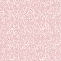 Coral seaweed in the ocean or tree branches seamless pattern.