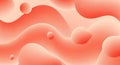 Coral and Peach Abstract Wavy Forms with Floating Spheres and Soft Gradient Background Royalty Free Stock Photo