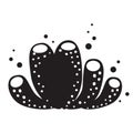 Coral silhouette illustration. Marine logo graphic design elements